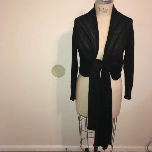 Acrobat Black Tie Front Sweater Jacket - Picture 2 of 8